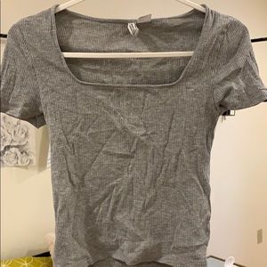 Grey cotton crop top